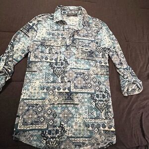 Blouse, light Blue, unique pattern, Soft Material